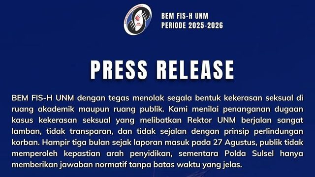 Ilustrasi artikel Tolak Kekerasan Seksual, BEM FISH UNM Akan Terus Mengawal Kasus Rektor UNM.