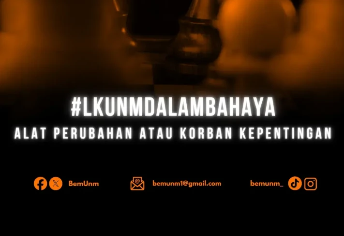 Tangkapan layar postingan akun resmi BEM UNM dengan tagar \"LK UNM Dalam Bahaya\" (Foto. Ist)